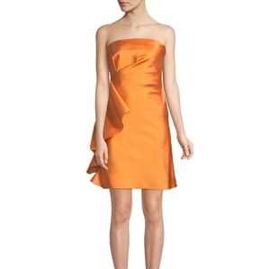 Sachin & Babi Strapless Side-Ruffle Mini Dress